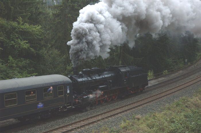Schublok 57&nbsp;2770 am Sonderzug, gezogen von 01&nbsp;066 + 01&nbsp;202 auf der Schiefen Ebene, 20.09.2008
