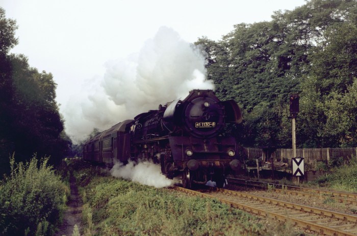 41&nbsp;1130 mit P&nbsp;5014 bei Großpürschütz, 06.09.1983