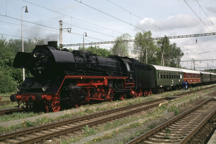 41&nbsp;1185 mit Sonderzug in Františkovy Lázne, 13.05.1999