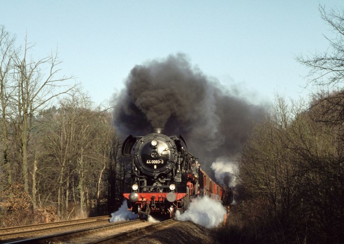 44&nbsp;1093 mit Üg&nbsp;67422 ->Vacha vorm Förthaer Tunnel, 07.02.1997