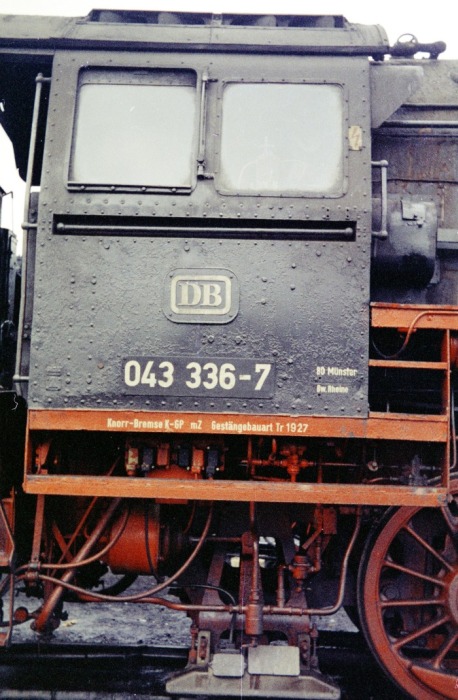 Anschriften der 043&nbsp;336 im Bw Rheine, Juli 1974