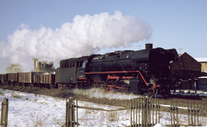44&nbsp;0593 Gz Ludwigslust->Wittenberge, bei Reckenzin, 20.02.1978