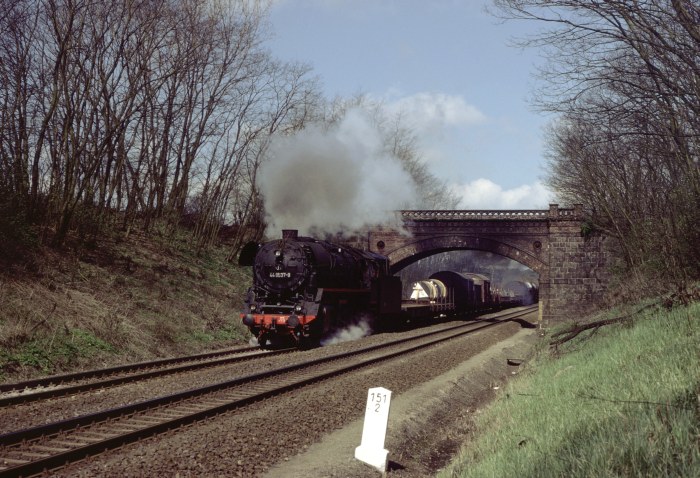44&nbsp;0537 Gz Ludwigslust->Wittenberge, bei Reckenzin, 03.05.1980