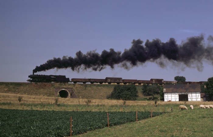 50&nbsp;3014 vor schwerem Gz Riesa->Nossen bei Oberstößwitz, 21.08.1978