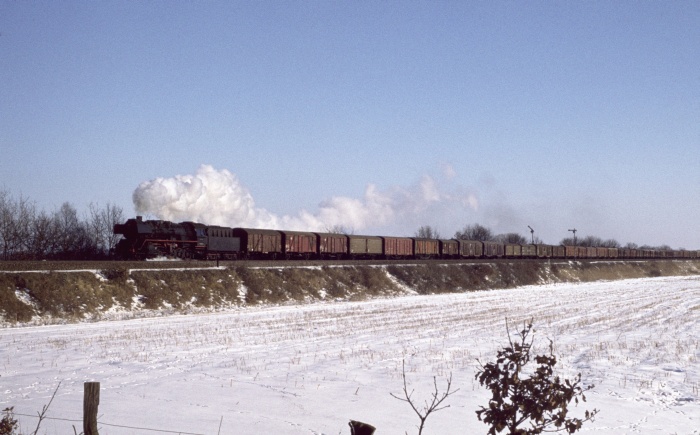 50&nbsp;0008 mit Dg ->Ludwigslust, hinter Karstädt, 20.02.1978