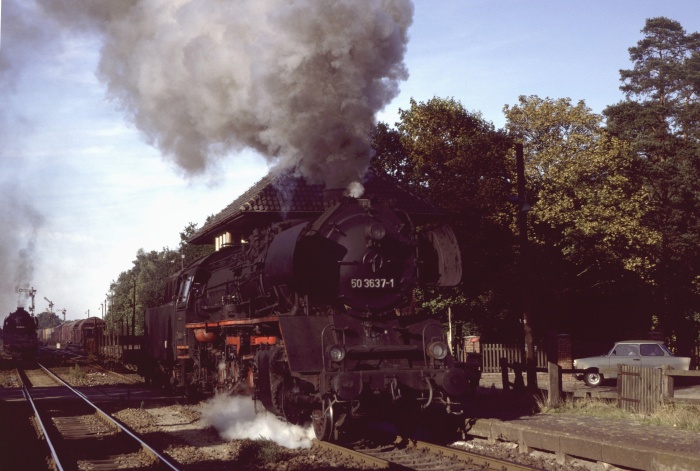 50&nbsp;3637 mit Dg Ausfahrt Dergenthin, 01.10.1983