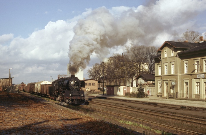 50&nbsp;3624 vorm Ng&nbsp;61851 rangiert in Karstädt, 27.10.1984