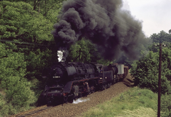 50&nbsp;3551 mit Gz Meißen->Nossen bei Miltitz-Roitzschen, 18.06.1982