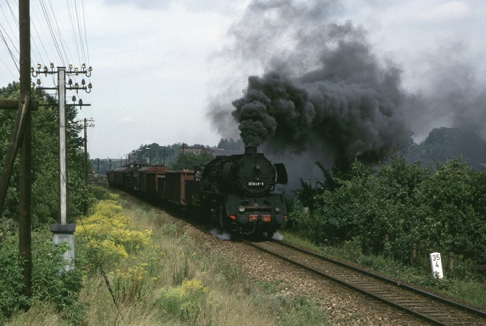 50&nbsp;3659 mit Gz Döbeln->Karl-Marx-Stadt, Ausfahrt Waldheim, 27.08.1982