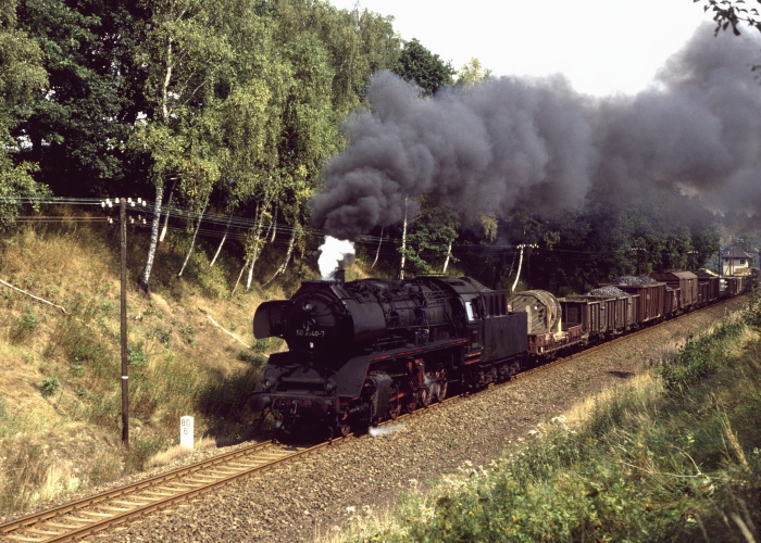 50&nbsp;3540 mit Ng&nbsp;61348 hinter Blockstelle Rothschönberg, 30.08.1982