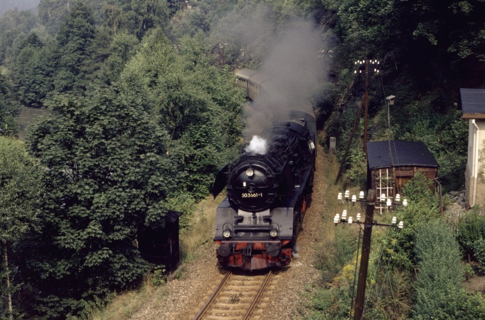50&nbsp;3661 mit P&nbsp;17624 vor Bockau, 26.08.1983