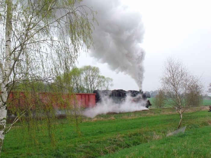 50&nbsp;0072 mit Güterzug DGz&nbsp;91675 nach Eisenach, Ausfahrt Oberrohn, um 9:50h am 10.04.2014