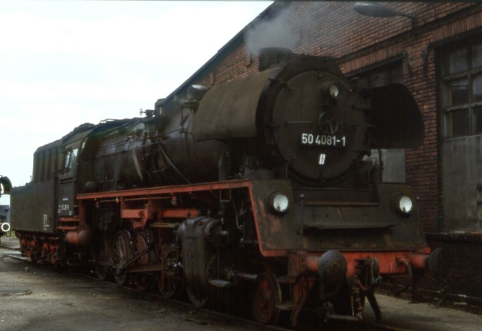 50&nbsp;4081 im Betriebswerk Güstrow, im September 1978