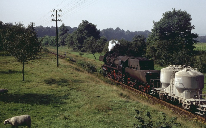 52&nbsp;8124 mit Ng vor Einfahrt Pulsnitz, 28.08.1980