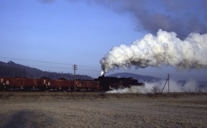 Schublok: 52&nbsp;8013, Steigung bei Gelenau, 21.02.1982