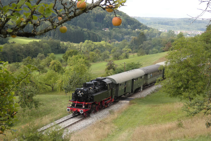 64 419 vorm Zug nach Welzheim (es schiebt hier unsichtbar die 212nbsp;084) bei Klaffenbach, um 11:15h am 06.09.2020 64 419 vorm Zug nach Welzheim (es schiebt hier unsichtbar die 212nbsp;084) bei Klaffenbach, um 11:15h am 06.09.2020