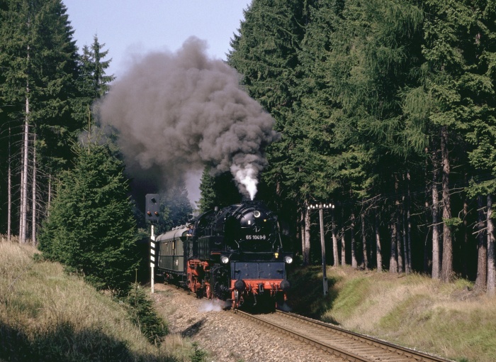 65&nbsp;1049 Sonderzug Richtung ->Schöneck bei Grünbach, am 09.09.1989