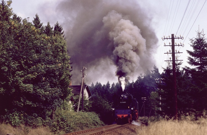 65&nbsp;1049 in der Steigung vor Einfahrt Schöneck, am 09.09.1989