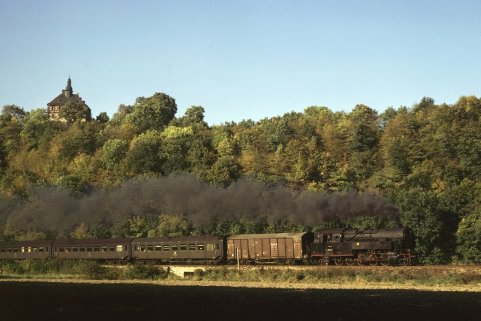 95&nbsp;0014 mit P&nbsp;18005 bei Kaulsdorf, am 08.10.1978
