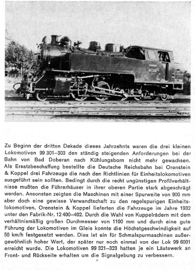 Kurzbeschreibung der Baureihe&nbsp;99.32 - Teil&nbsp;2
