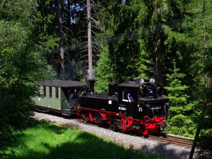 99&nbsp;1590&nbsp;Tv mit abwärts fahrendem Zug Nr.22 unterhalb des Haltepunktes Loreleifelsen direkt auf dem kleinen Wanderpfad- Bahnübergang, um 11:17h am 08.06.2014