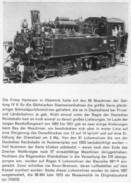 Kurzbeschreibung der Baureihe&nbsp;99.51 - sächsische IV&nbsp;K DR-Rekoloks - Teil&nbsp;1