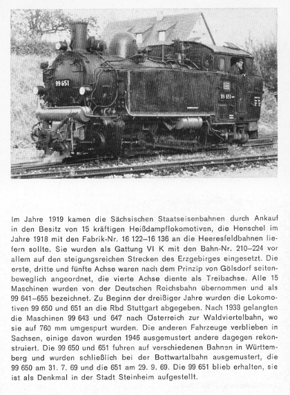 Kurzbeschreibung der Baureihe&nbsp;99.64-65 - sächs.&nbsp;VIK (originale Loks) - Teil 2