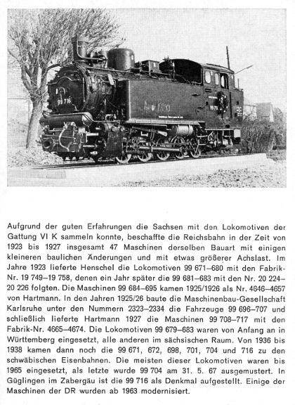 Kurzbeschreibung der Baureihe&nbsp;99.67-71 - sächs.&nbsp;VIK, Nachbau DRB - Teil&nbsp;2