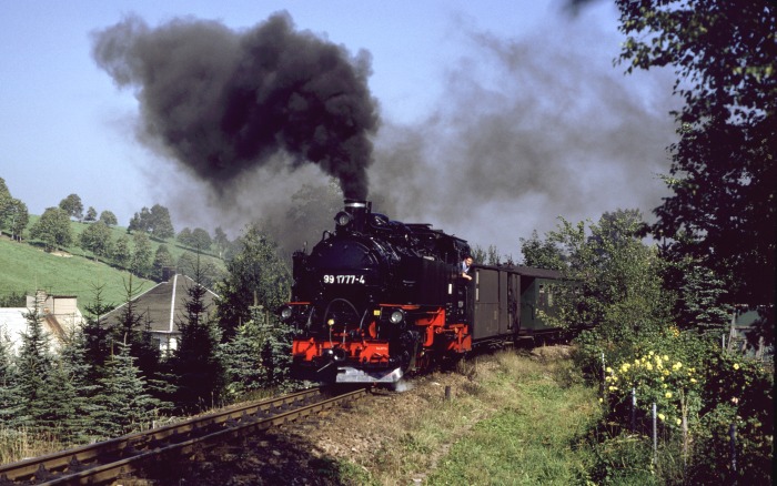99&nbsp;1771 mit P&nbsp;14311 hinter Cranzahl, am 08.09.1989