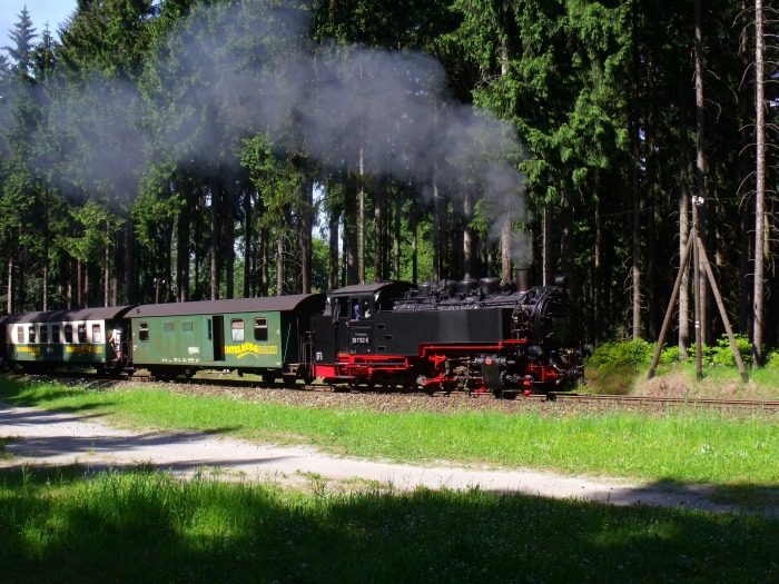 99&nbsp;1762 mit P&nbsp;1007 im Fichtenwald hinter Vierenstraße, um 15:47h am 09.06.2014