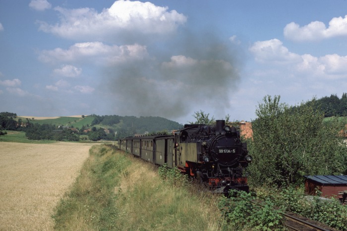 99&nbsp;1734 mit P&nbsp;14269 bei Obercarsdorf, am 20.08.1978