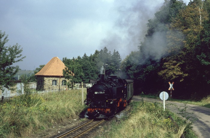 99&nbsp;1771 mit P&nbsp;14265 nahe Talsperre Malter, am 05.09.1989
