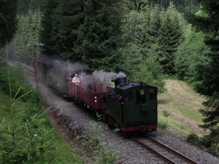 No&nbsp;54&nbsp;(Tv) vorm Zug Nr.12 abwärts fahrend, im Tal oberhalb von Schmalzgrube, um 12:17h am 23.07.2011