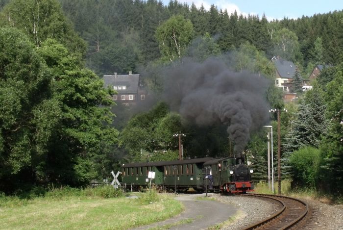No&nbsp;54 mit Zug Nr.17 Ausfahrt Schmalzgrube, um 17:26h am 24.07.2011