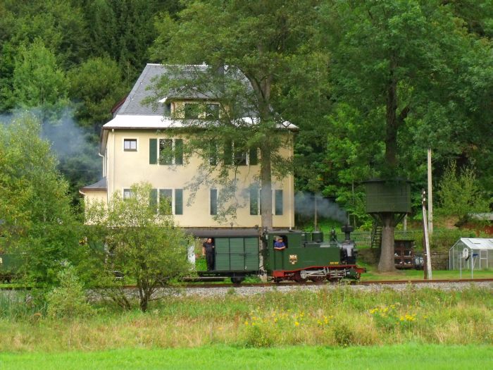 No&nbsp;54 mit Zug&nbsp;17 Abfahrt am Haltepunkt Forellenhof, um 17:24h am 28.08.2011