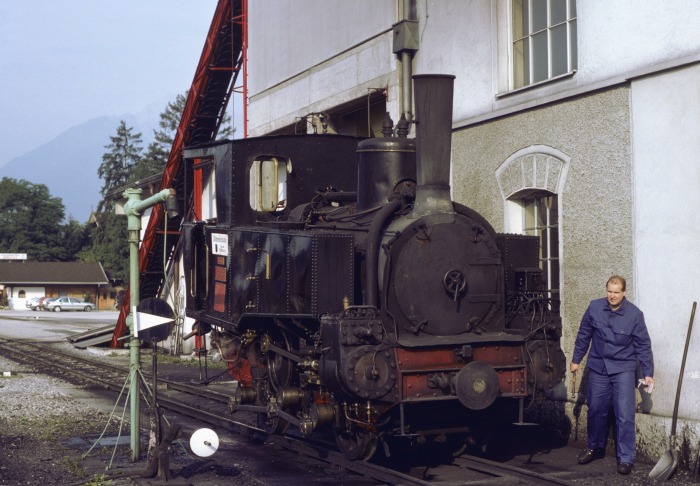 AsB Lok&nbsp;1 im Bw Jenbach, am 19.08.1995