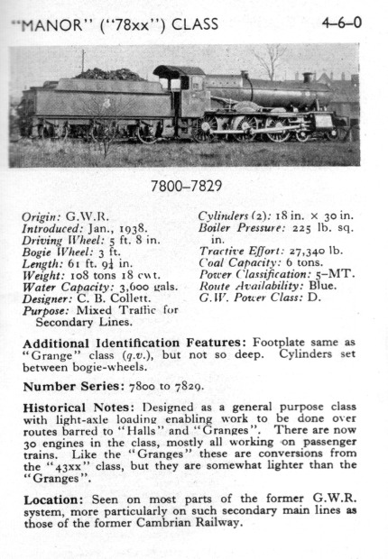 Beschreibung ex Great Western MANOR -class