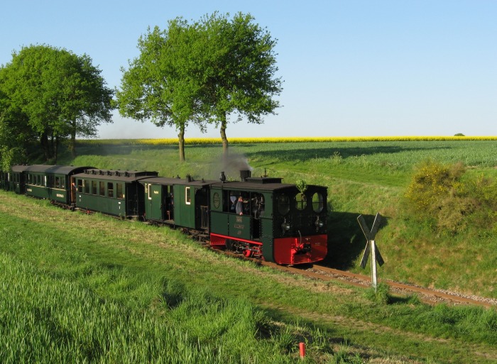 PLETTENBERG mit Zug 102 (leerer Sänger-Zug) abwärts am Vilser&nbsp;Holz, um 8:05h am 11.05.2008