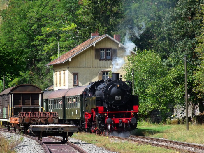 262&nbsp;BB mit Zug Weizen&rarr;Blumberg, in Grimmelshofen, um 11:57h am 14.09.2018