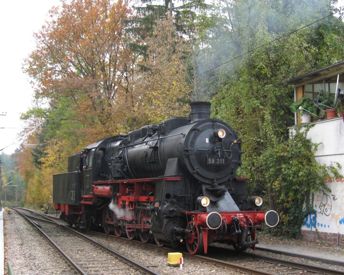 58&nbsp;311 Umsetzen im Bahnhof Reichenbach (der AVG), 27.10.2007