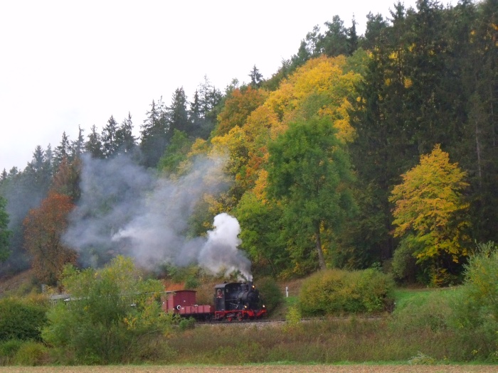 W.N.12 mit P3 kurz vor der Ankunft am Hp Steinmühle, um 13:21h am 04.10.2015