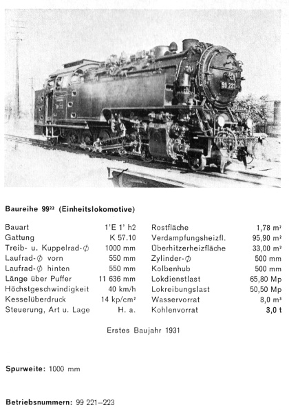 Kurzbeschreibung der Lokomotive 99&nbsp;222 - Teil&nbsp;1