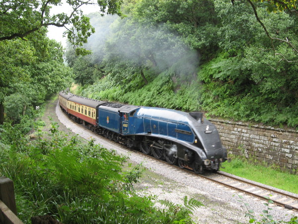 60007 mit Zug Richtung Pickering im bekannten Einschnitt in der Kurve bei Beck&nbsp;Hole, um 10:39h am 13.08.2008