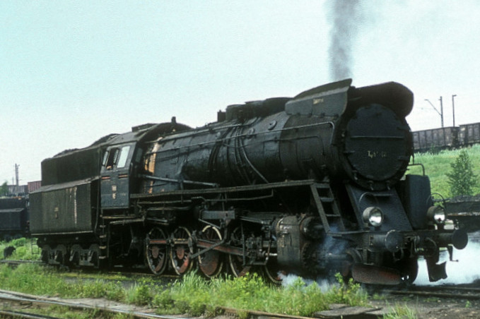 Ty45-68 im damals nicht gerade gepflegten aber viel benutzten Zustand im Betriebshof Pyskowice, Juni 1981