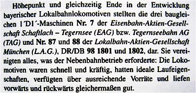 Kurzbeschreibung der TAG&nbsp;7 und Baureihe 98.18